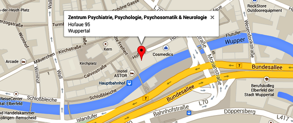 Kartenausschnitt – Hofaue 95, 42103 Wuppertal (Google Maps)